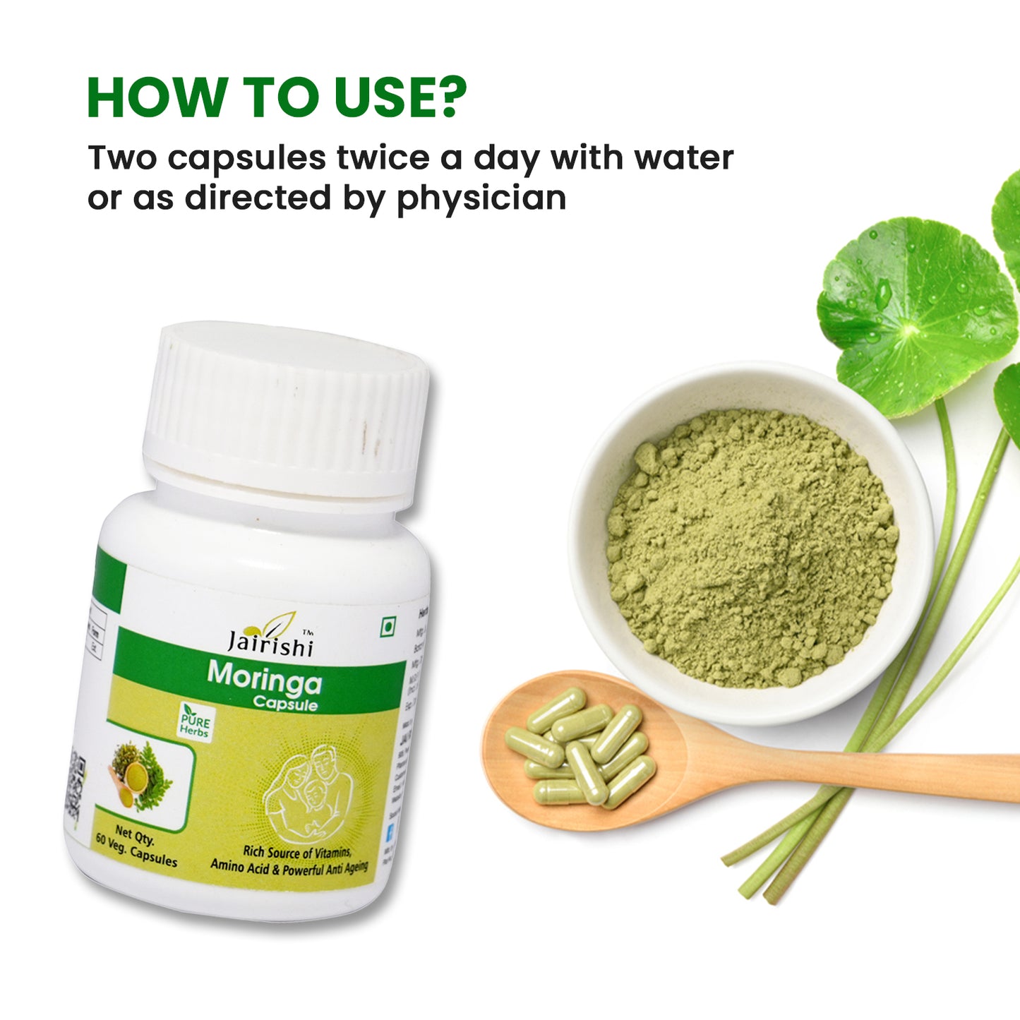 Moringa Capsules+ Spirulina Capsules  120 Capsules